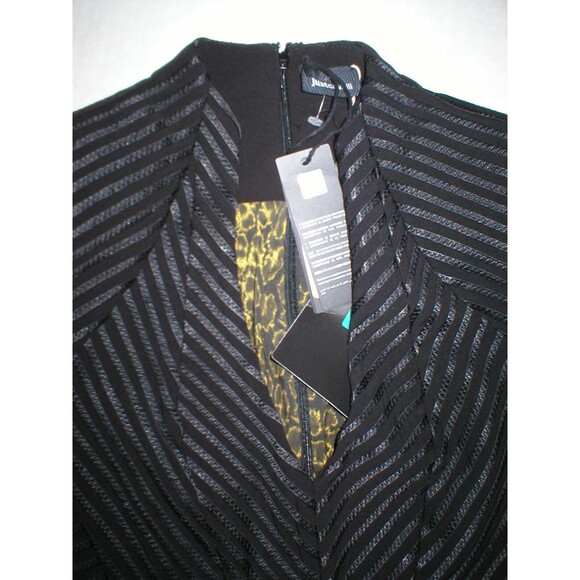 New Womens 4 NWT Just Cavalli Black Low V Dress 40 Designer Sheath Sexy Satin - Picture 6 of 9